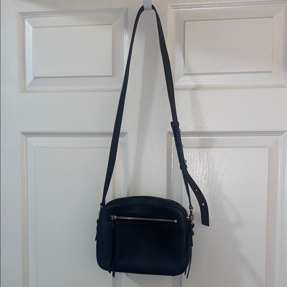 AllSaints Black Leather Crossbody Bag